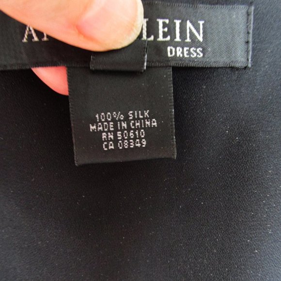Anne Klein Black Silk Chiffon Beaded Strap Dress NYE Size 6 - Picture 7 of 12